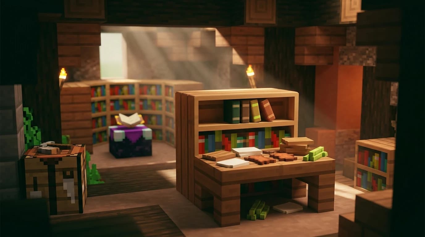 Come creare una libreria in Minecraft? Ricetta completa